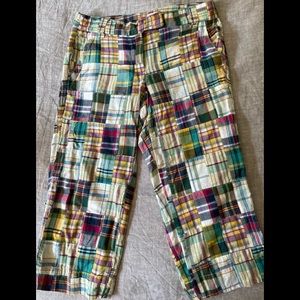 J Crew Madras Capri Pants